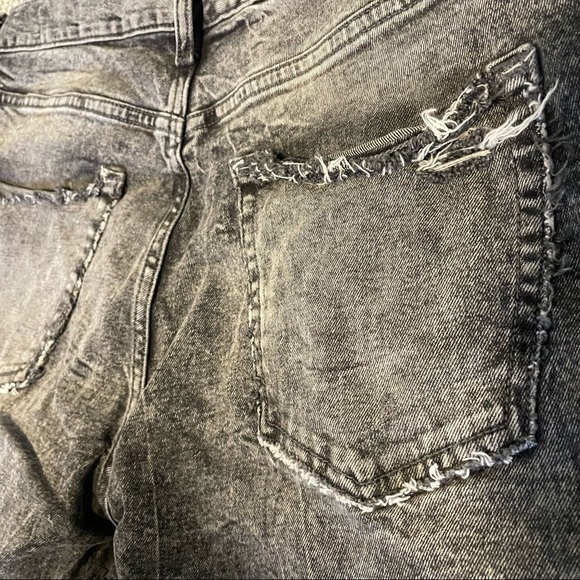Distressed Black Washed Denim Jeans - Picture 4 of 7